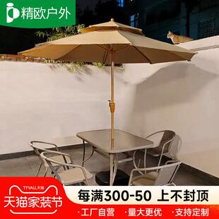 中柱伞户外遮阳伞桌椅带伞庭院伞室外别墅露天摆摊商用沙滩遮阳伞