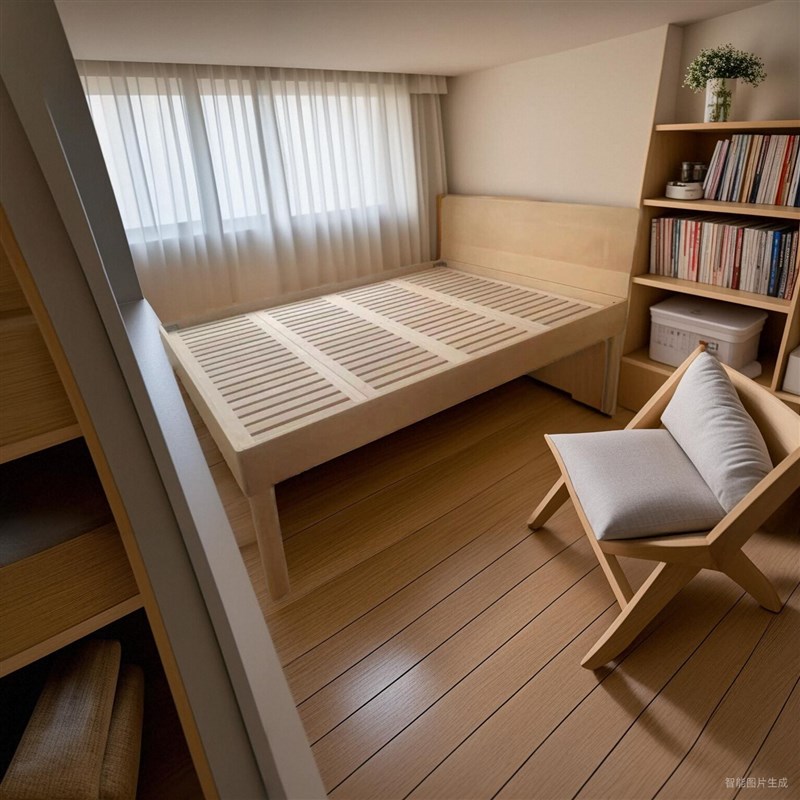 定制实木飘窗拼接床榉木薄带床头床小户型飘窗拼接床窗台延伸衔接