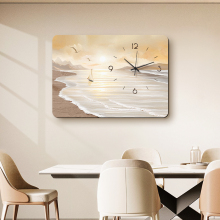 现代简约电表箱装饰画抽象风景电闸开关遮挡挂画配电箱带钟表壁画