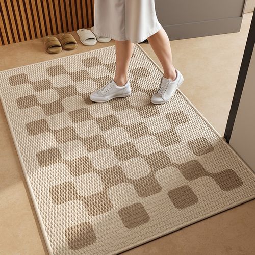 入户门地垫奶油风玄关进门脚垫家用门口防滑垫子耐磨耐脏除尘地毯