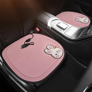卡通汽车加热坐垫usb接口冬季毛绒车载单片12V电热后排座椅垫保暖