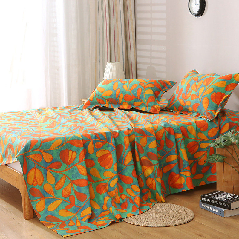 高档粗布床单单件美式活性印染全棉加厚纯棉亚麻炕单榻榻米不起球,床上用品,床单,淘宝优惠券,粉丝福利购,淘宝优惠卷