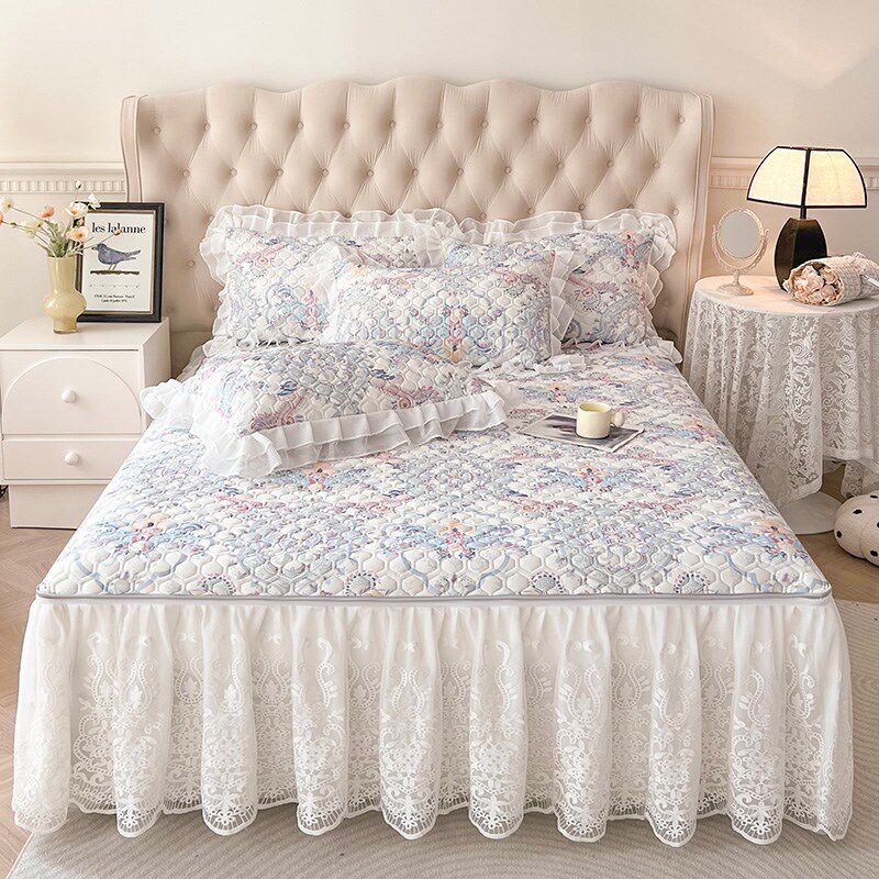 2025新款凉感丝可拆卸床裙夏被四件套夏季薄被子可机洗床罩式,床上用品,乳胶席,淘宝优惠券,粉丝福利购,淘宝优惠卷