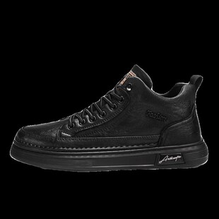 男鞋夏季内增高8cm6cm马丁男士休闲皮鞋软底黑色板鞋增高鞋男10cm