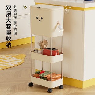可移动 厨房垃圾桶家用大号大容量带盖厨余分类干湿分离免弯腰高款