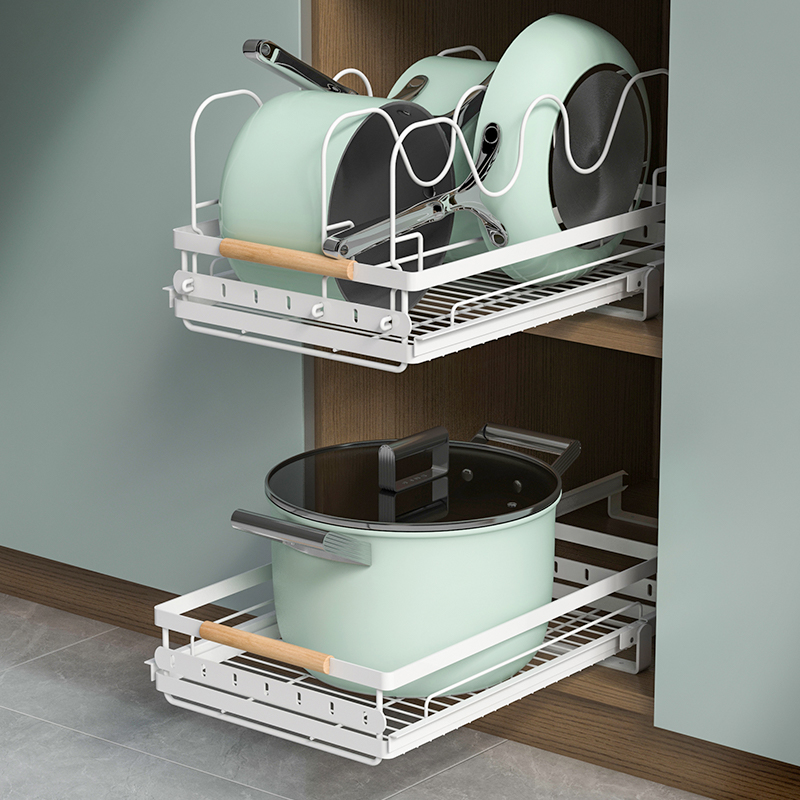 抽拉式厨房抽拉碗架碗碟收纳架橱柜碗柜拉篮家用台面沥水篮新款
