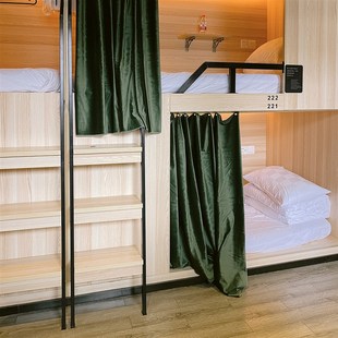 婴儿绒加厚纯色大学生宿舍床帘全强遮光布上下铺青旅寝室高低床幔