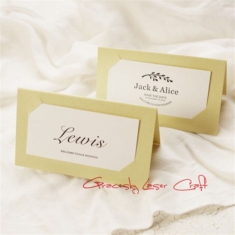 20张新款简约结婚嘉宾席位牌桌卡个性台卡商业会议高档名字坐席卡