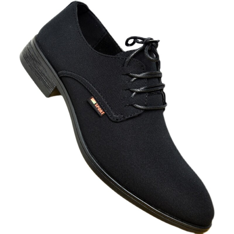 男士休闲皮鞋男布面帆布透气薄款防臭软底英伦布鞋商务夏季男鞋子