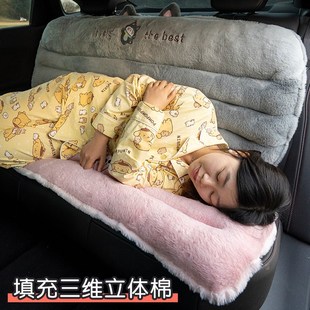 汽车坐垫屁垫车内后排后座椅垫毛绒座椅加厚座垫凳子椅子垫子 冬季