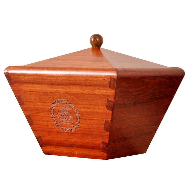 花梨木升斗红木老式米斗容器招财进宝实木榫卯结构工艺品摆件