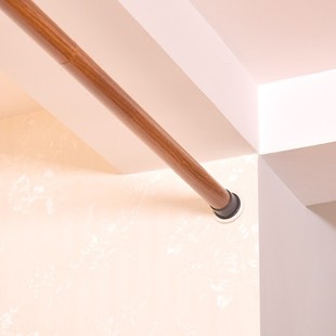 胡桃木纹免打孔可伸缩卧室窗帘杆加粗加厚卫生间晾衣杆浴室浴帘杆