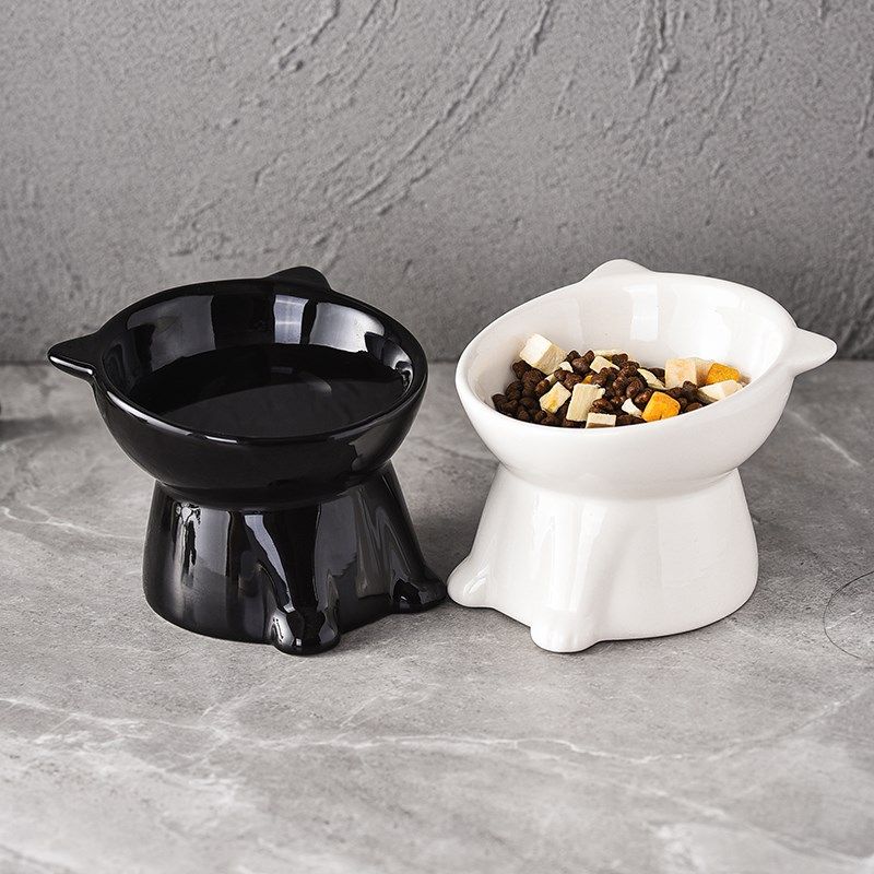 猫碗陶瓷猫食盆高脚斜口护颈防黑下巴猫咪饭碗防打翻宠物狗喝水碗,宠物/宠物食品及用品,猫狗碗/慢食碗,淘宝优惠券,粉丝福利购,淘宝优惠卷