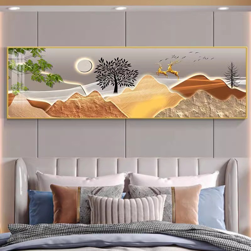 卧室装饰画床头挂画客厅主卧墙面现代简约房间背景墙温馨大气壁画