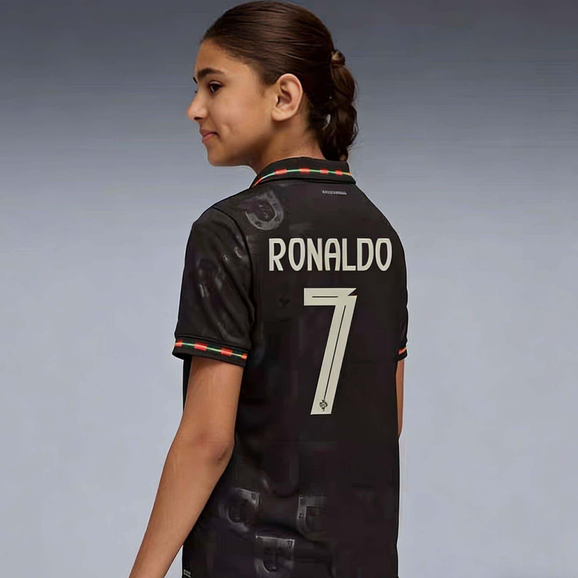 2025葡萄牙队童装尤西比奥特别版7号C罗青少年学生儿童套装足球服