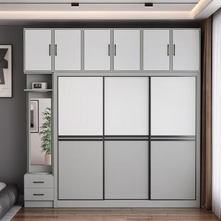 现代实木衣柜组合简易家用卧室推拉门置物柜经济型出租房用储物柜