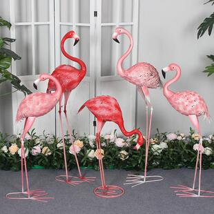 婚庆道具铁艺火烈鸟摆件落地商场橱窗美陈露台花园布置森系婚礼装