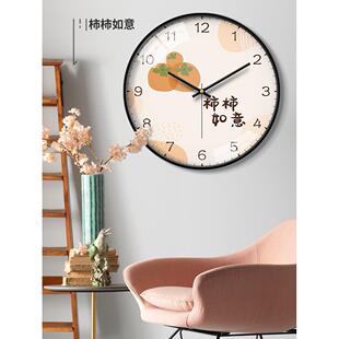 家用客厅挂钟时尚创意轻奢国风钟表摩门时钟挂墙表石英钟静音卧室