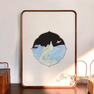 装裱定制实木画框空框织锦画作照片异形卡纸装裱私人定制