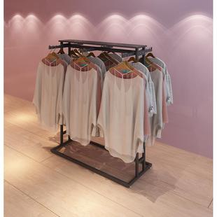 服装店展示架双排中岛架落地式衣架男女童装货架超市正挂衣服架子