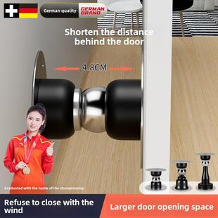 德国浴室门吸式无冲孔新型门塞地板吸式门触磁吸式顶门后防撞固定