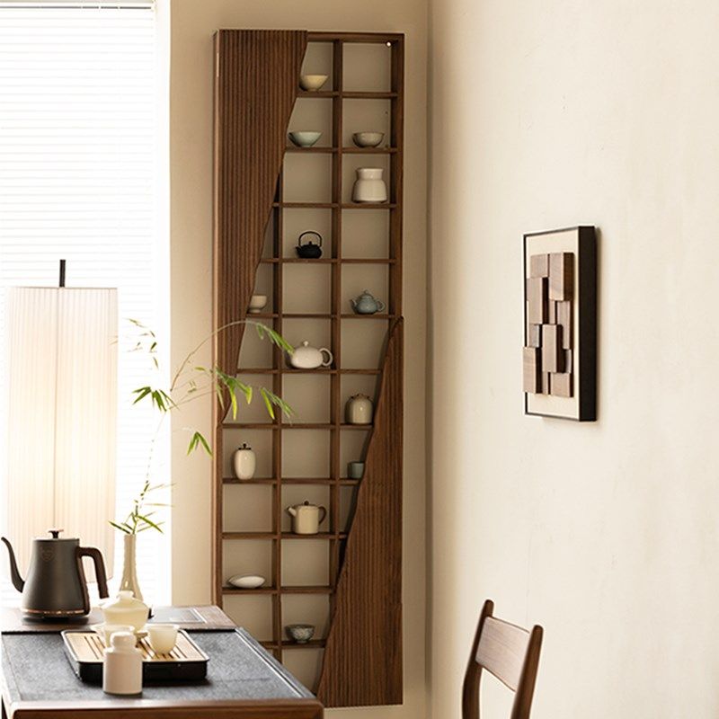 黑胡桃木杯架壁挂式置物架茶室博古架实木中式摆件展示架子茶杯架,住宅家具,多宝格/博古架,淘宝优惠券,粉丝福利购,淘宝优惠卷