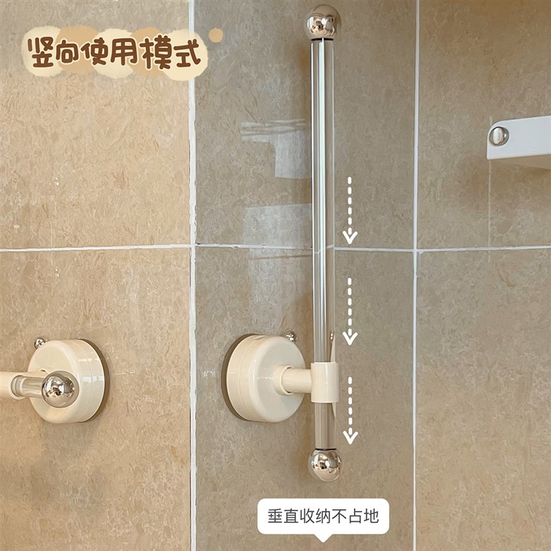 日式吸盘厨房纸巾架高级感保鲜膜收纳置物架抹布挂杆卷纸架免打孔