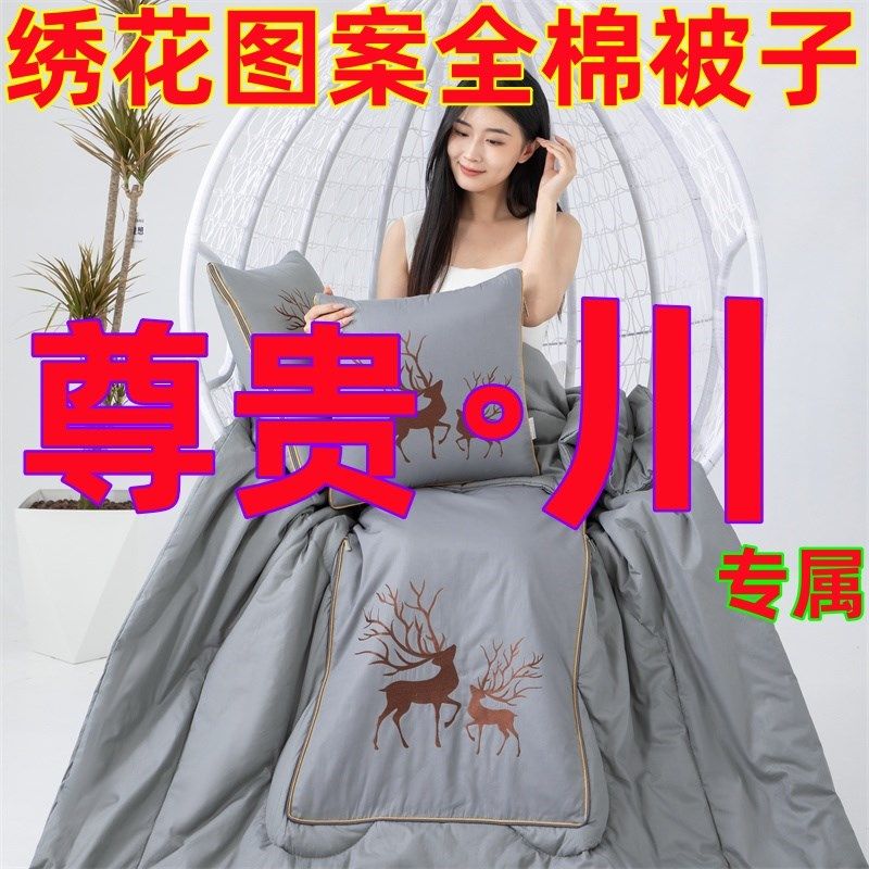 2米1长两用全棉纯棉抱枕被子车载靠垫沙发M办公室午休空调被可机