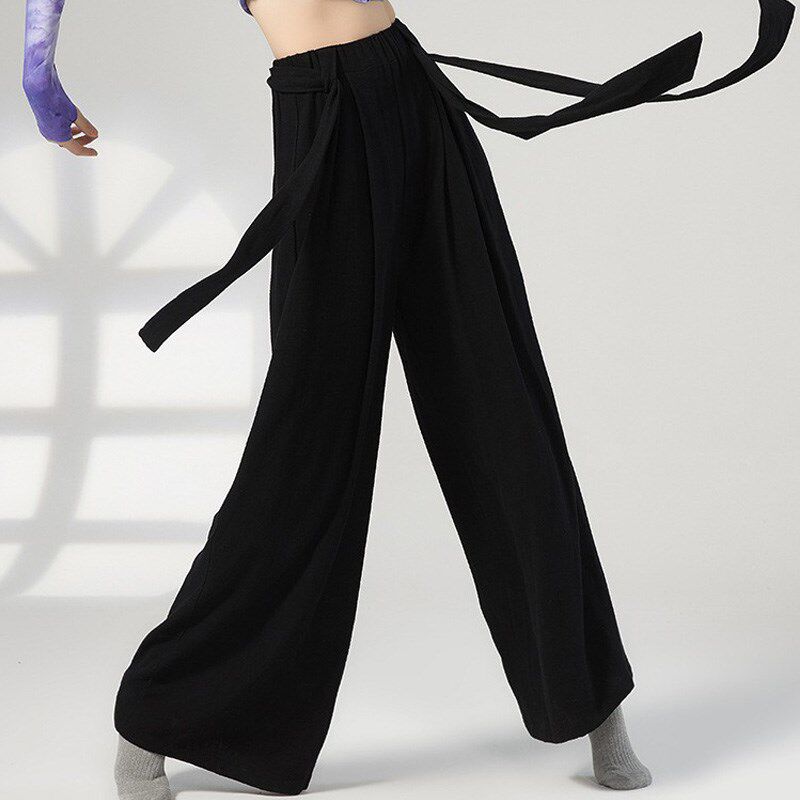 现代舞舞蹈裤男女宽松阔腿裤古典中国舞练功服裤形体教师训练服装