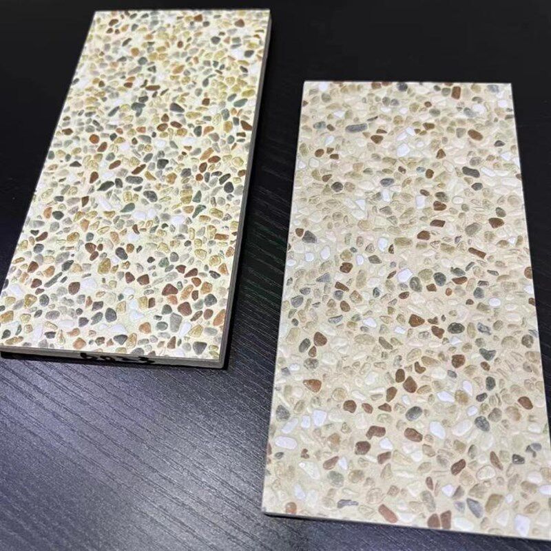 欧式彩色鹅卵石地砖600*1200水磨石瓷砖别墅天井院子小石子仿古砖