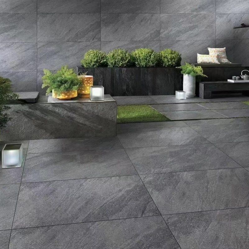 别墅庭院地铺石户外院子地砖室外花园露台防滑抗冻瓷砖石英砖PC砖