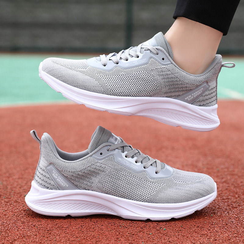 黑色休闲男鞋夏季透气网面鞋软底轻便运动鞋男透气防滑耐磨跑步鞋