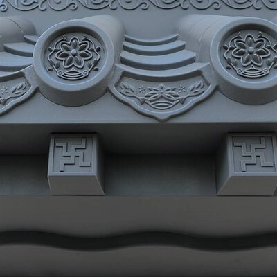 大号免架子瓦新中式徽派仿古屋檐酒店餐厅门头庭院围墙面装饰挂件