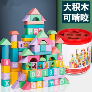 积木拼装 玩具益智木头大颗粒1一2岁3儿童婴儿宝宝到6男孩女孩拼图