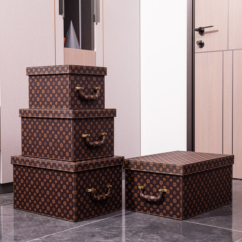 皮质收纳箱整理箱大中小号储物箱衣柜衣帽间样板间橙色摆件装饰盒,收纳整理,收纳箱,淘宝优惠券,粉丝福利购,淘宝优惠卷