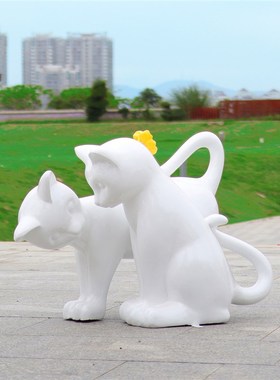 玻璃钢卡通猫咪雕塑宠物店动物园商场拍照打卡落地网红装饰品摆件