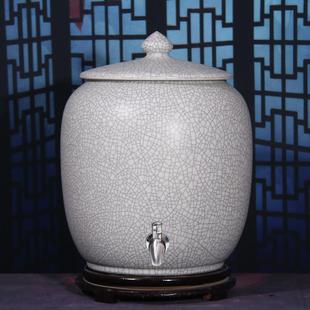 景德镇陶瓷器水缸酒坛功夫茶水桶家用厨房泡茶道储水缸带龙头家用