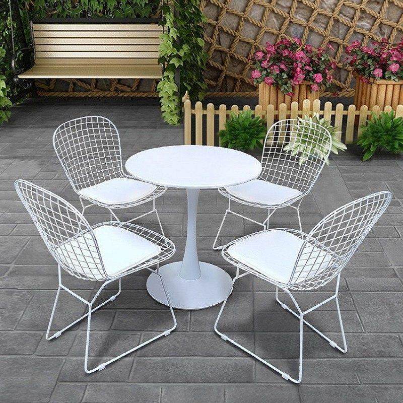 户外铁艺桌椅庭院花园酒店奶茶咖啡露天售楼部室外休闲不锈钢桌椅