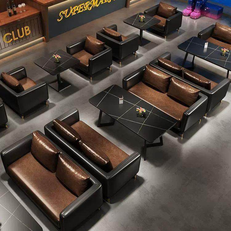 复古酒吧KTV清吧卡座沙发工业风咖啡西餐厅烧烤酒馆沙发桌椅组合,住宅家具,岩板餐桌,淘宝优惠券,粉丝福利购,淘宝优惠卷