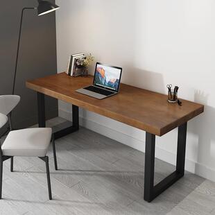 现代实木单人电脑桌简约卧室书房儿童写字台工作室经理办公桌椅