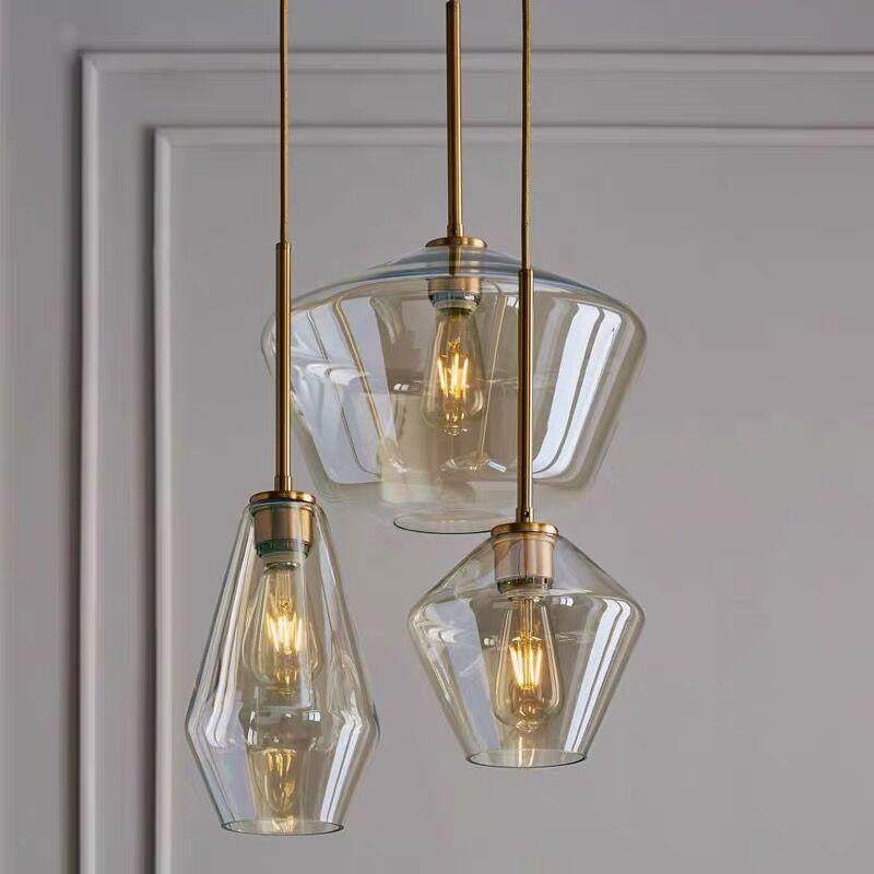床头吊灯北欧餐厅吊灯三头玻璃灯具吧台小吊灯现代简约创意卧室灯