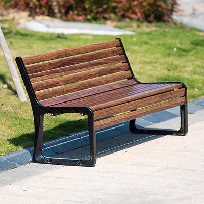 N5公园椅户外长椅座椅防腐木休闲椅菠萝格塑木实木带靠背西罗