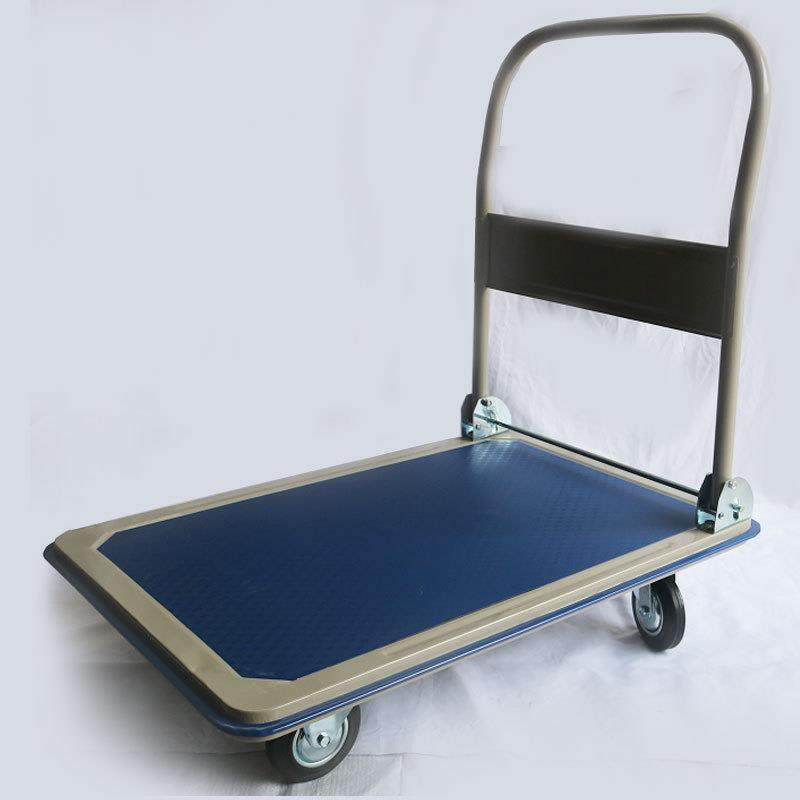 铁板手推车物流搬运拉货车载重150kg平板车可折叠仓库搬运车