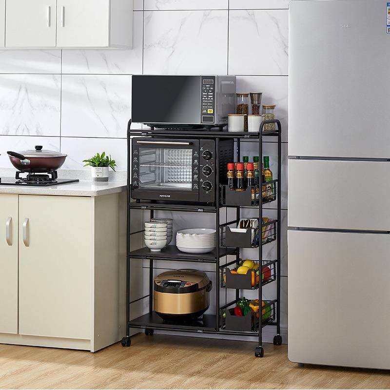 厨房调料置物架子烤箱微波炉收纳家用带抽屉储物带轮多功能手推车,餐饮具,配套器具,淘宝优惠券,粉丝福利购,淘宝优惠卷