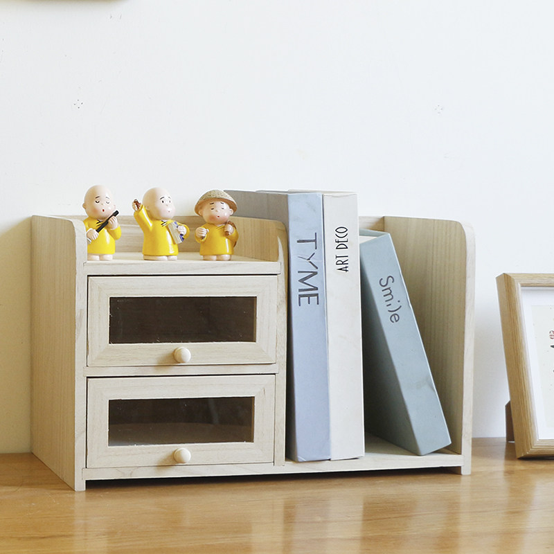 实木免安装桌上书架桌面置物架办公桌储物架宿舍书桌抽屉式收纳盒,收纳整理,桌面收纳盒,淘宝优惠券,粉丝福利购,淘宝优惠卷