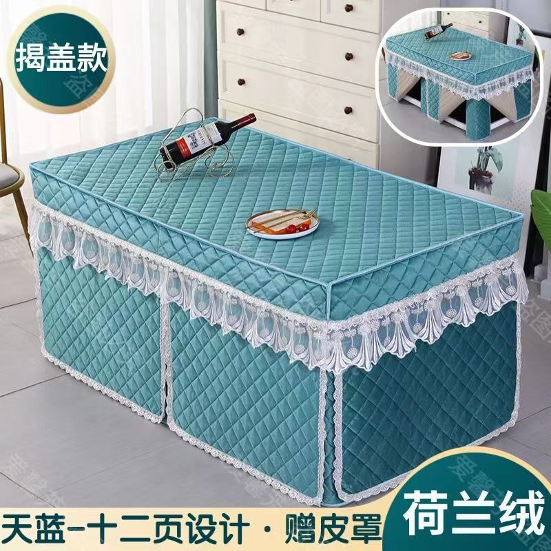 新款加厚加绒冬季电暖炉r桌套长方形茶几烤火桌罩电烤炉桌布罩12