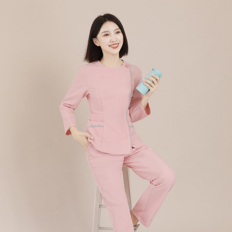 多恩护士服女f款长袖秋冬医护工作服分体美容师工作服女高端美容