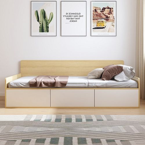 实木多层板榻榻米床现代简约小户型卧室儿童1.2米单人抽屉储物床