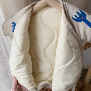 为了许多汉堡包初生婴儿纯棉连体衣保暖棉服秋冬夹棉外出服棉衣新