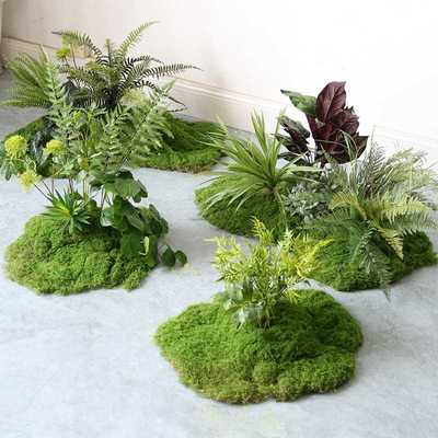 仿真苔藓微景观室内客厅假植物绿植造景组合橱窗仿生青苔装饰布景